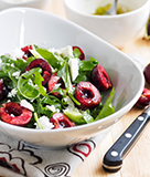 Mesclun and Cherry Salad with Warm Goat Cheese 