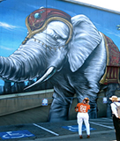 Photo of a mural for 2023 OMCA White Elephant Sale 