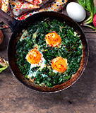 Baked Eggs with Spinach and Mushrooms
