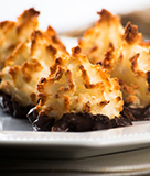 Coconut Macaroons dipped in chocolate