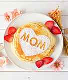 Image Wishing you Happy Mother's Day with pancake and strawberries
