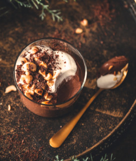 Nutella Panna Cotta with Frangelico Whipped Cream