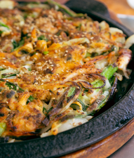 Korean Seafood-Scallion Pancake (Haemul-pajeon) 