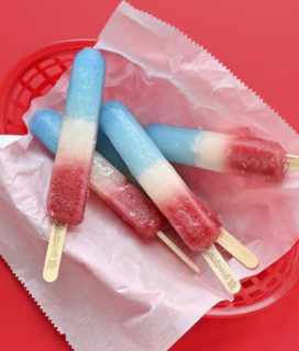  Photo of GoodPop Cherry n' Lemonade Popsicles on a red background