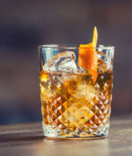 Glass of Bourbon Old Fashioned