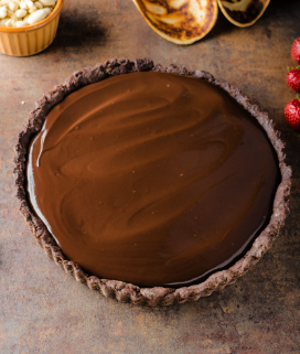 Photo of Decadent Chocolate Tart on a countertop