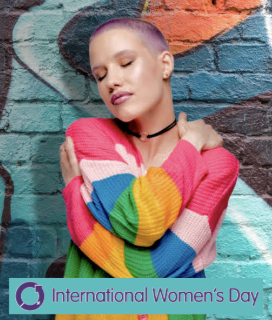 International Women's Day 2023 photo of young woman with short hair
