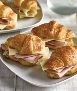 St Pierre All Butter Mini Croissants served with ham and cheese 