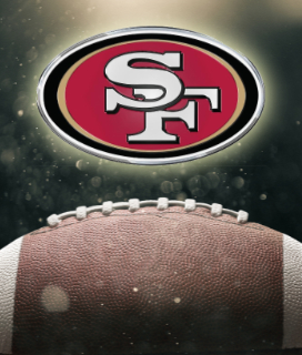 Image of a football and the 49ers logo for Undefeated SF 49ers