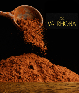 A spoon full of Valrhona Pourdre de Cacao