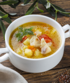 A bowl of Chicken Stoup Provencal