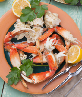 A plate of Fresh Local Dungeness Crab